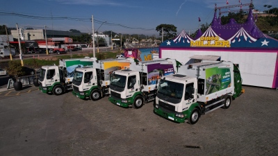 Prefeitura de Ribeir&atilde;o Pires renova frota para coleta de res&iacute;duos com cinco novos caminh&otilde;es